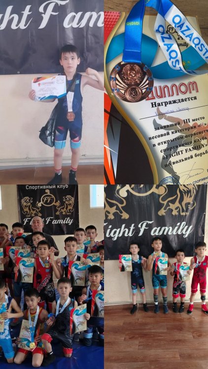 "Fight Family" спорттық клубтың ұйымдастыруымен өткен кіші жасөспірімдер арасындағы еркін күрес